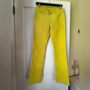 J.Crew Bright Yellow City Fit Corduroy Pants, Size 26S